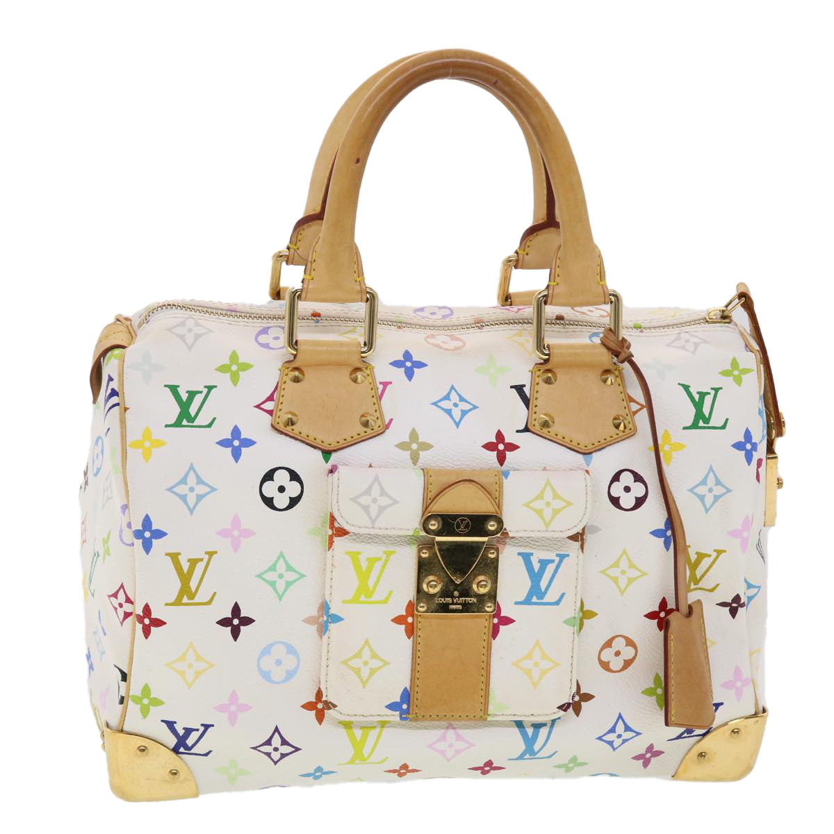 LOUIS VUITTON Monogram Multicolor 30 Hand Bag White M92643 LV 39979A