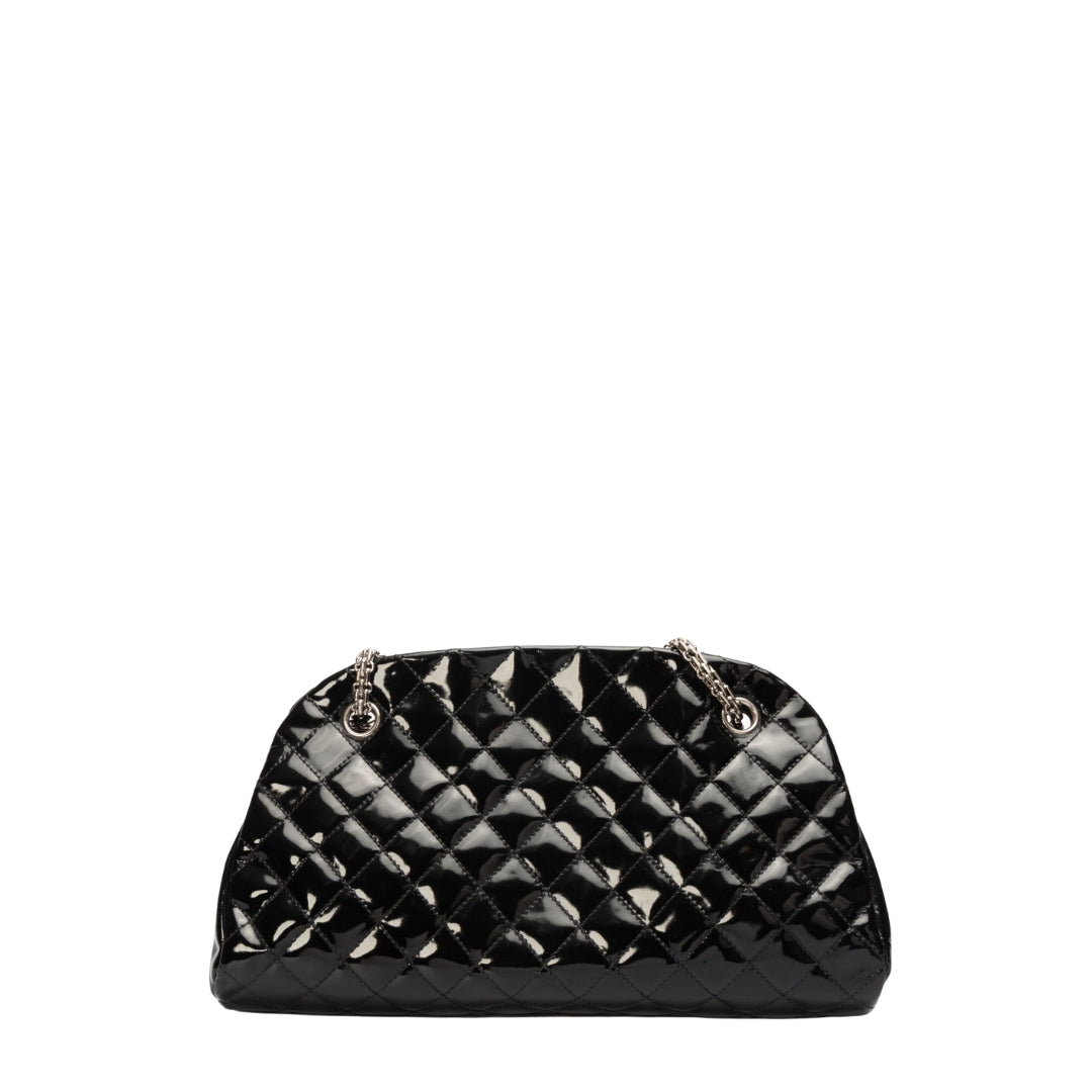 Chanel Black Quilted Patent Leather Small Handbag - Rovelle Bags