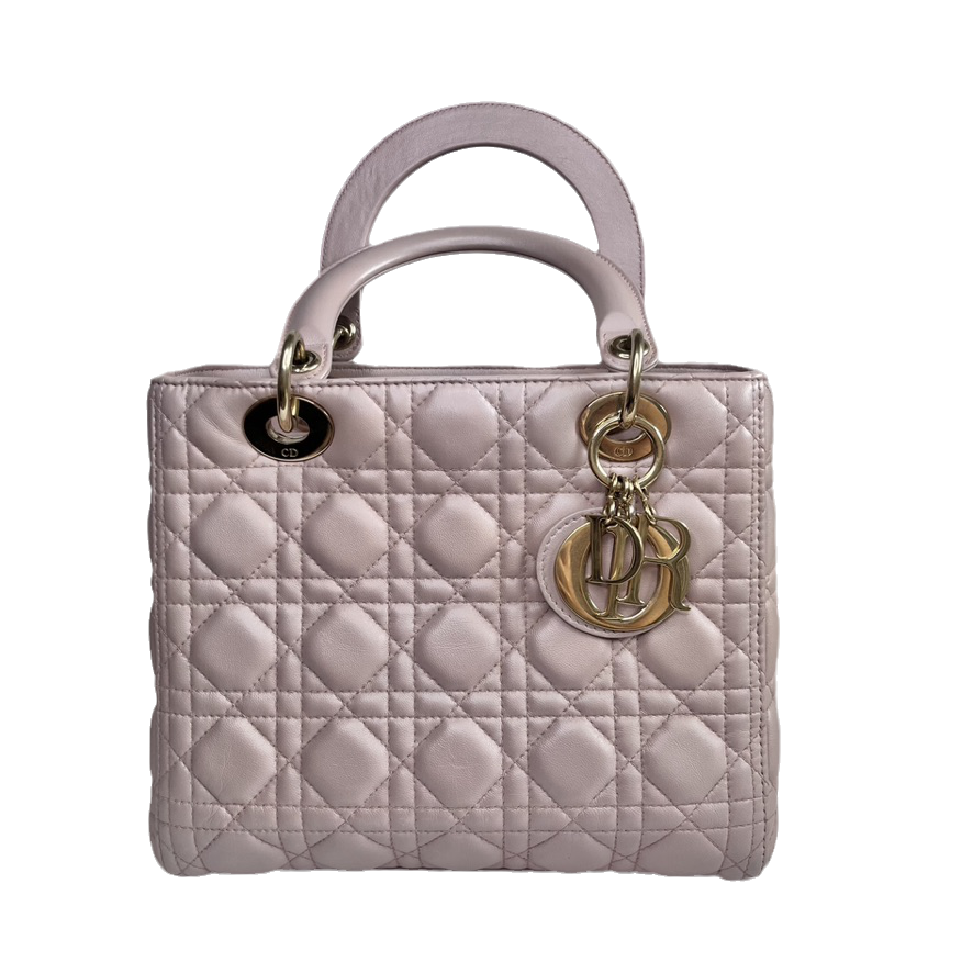 Lady Dior Medium Bag Pink Cannage Leather