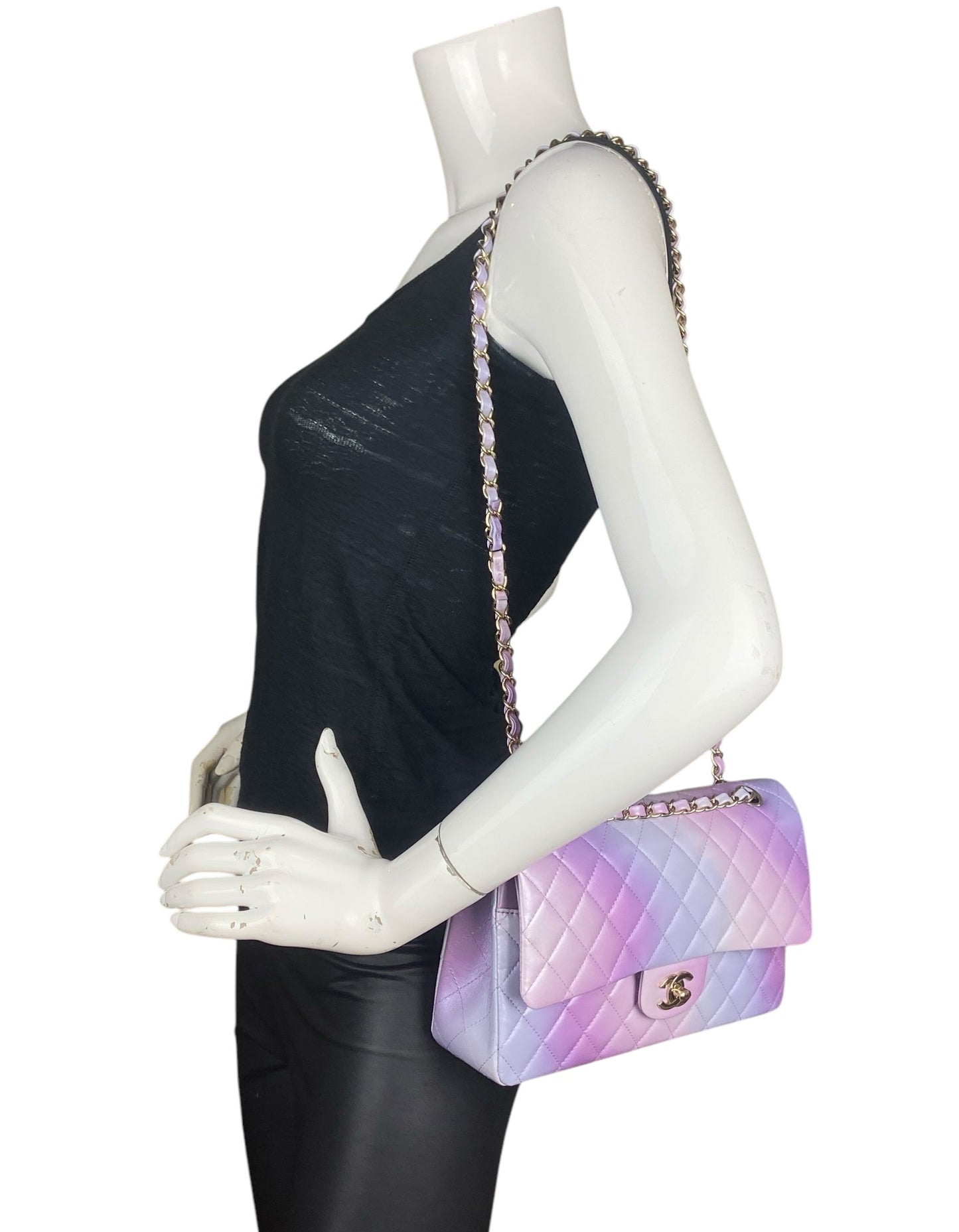 Chanel '24 Lilac Ombre Medium Double Flap Bag - Rovelle Bags