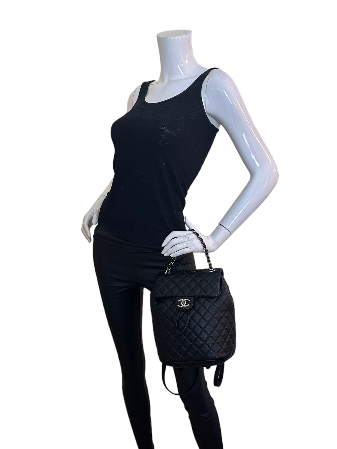 Chanel Black Lambskin Quilted Small Urban Backpack - Rovelle Bags