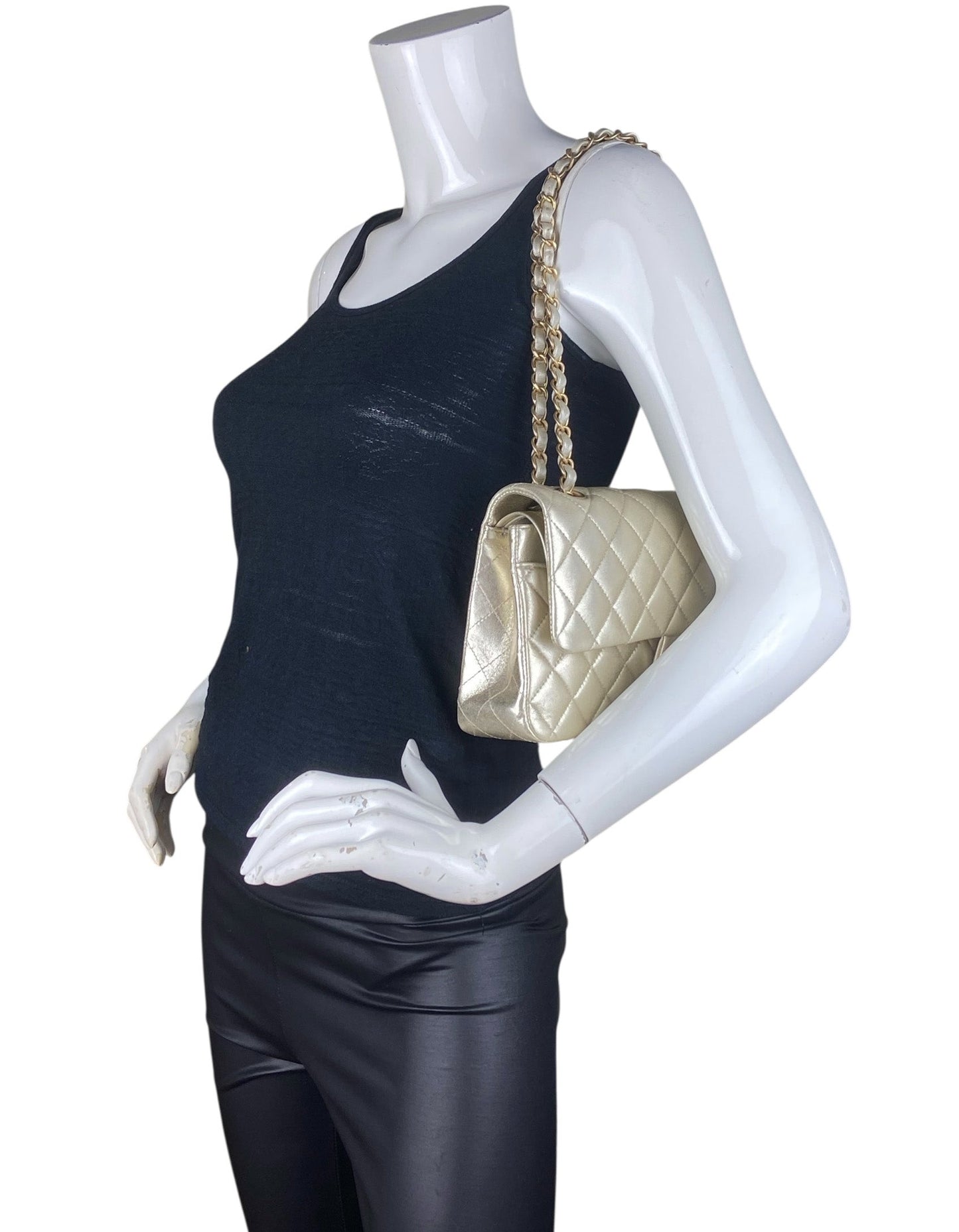 Chanel Gold Lambskin Medium Double Flap Flap Bag - Rovelle Bags