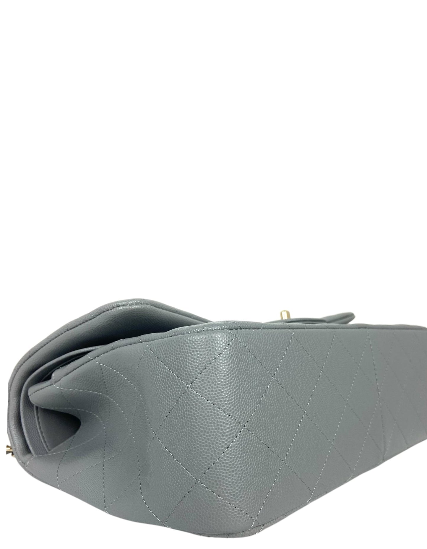 Chanel Grey Caviar Classic Double Flap Flap Bag - Rovelle Bags