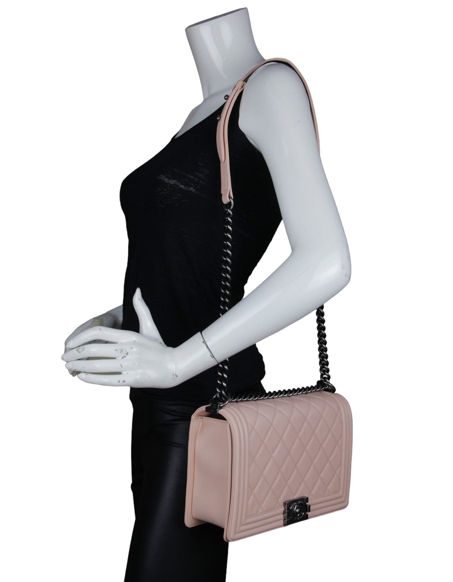 Chanel Pink Lambskin Leather New Medium Handbag - Rovelle Bags