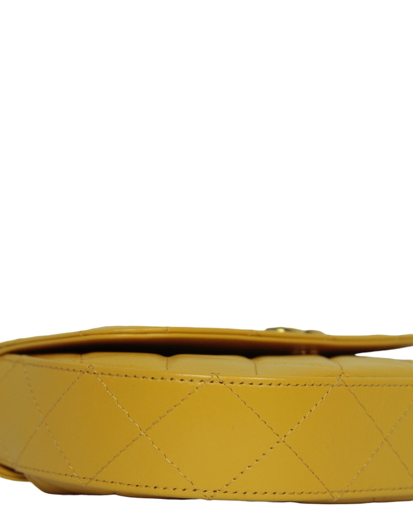 Chanel Mustard Yellow Lambskin Quilted Handle Crossbody Bag - Rovelle Bags