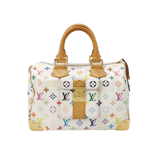 Louis Vuitton x Takashi Murakami Speedy 30 Lock White Multicolor