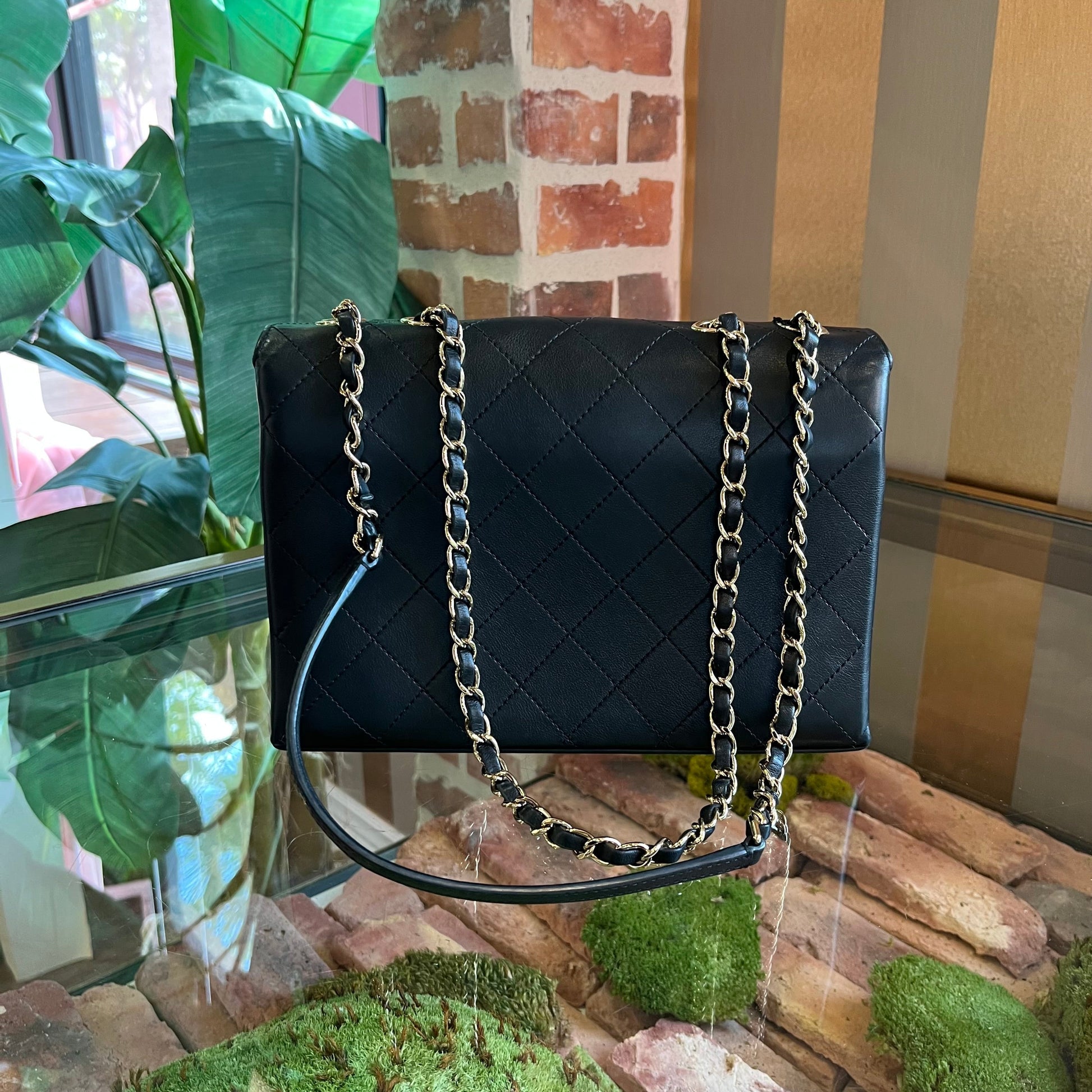 Chanel Quilted Stitched Black Shoulder Bag - Rovelle Bags