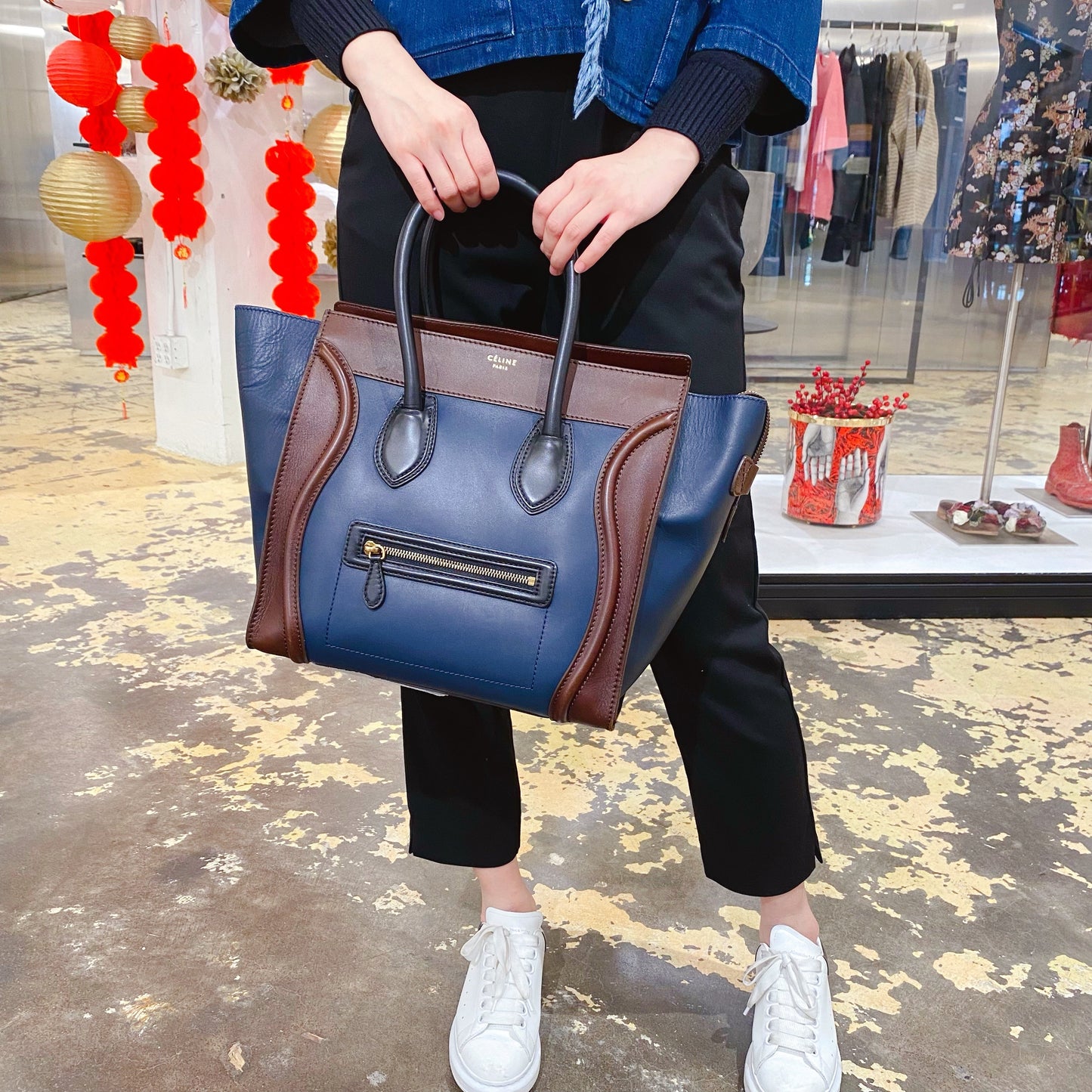 Celine Leather Luggage Medium Tote Bag