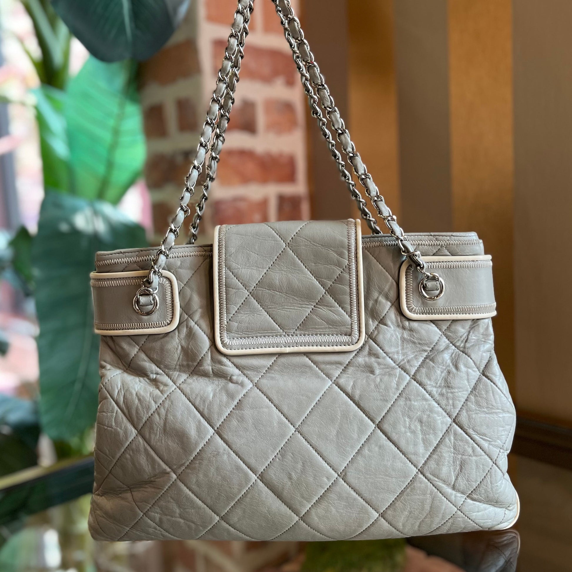 Chanel Reissue Accordion Gray Tote Bag - Rovelle Bags