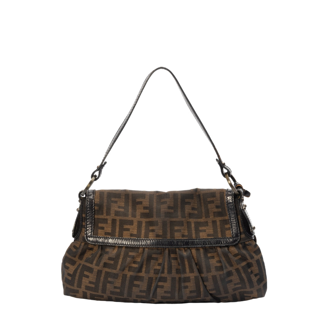 Fendi Zucca Brown Canvas Baguette