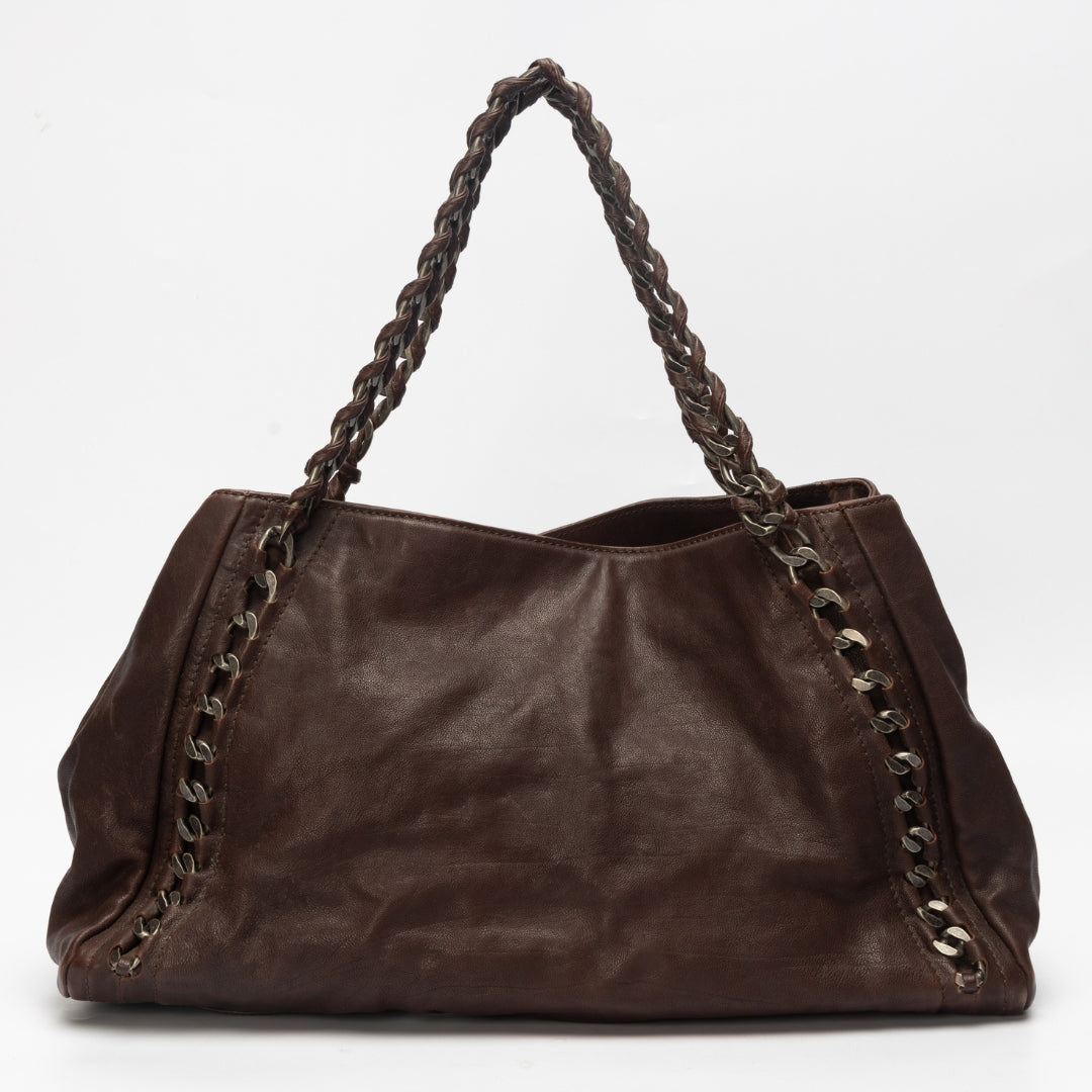 Chanel Dark Brown Caviar Leather Modern Tote Bag - Rovelle Bags