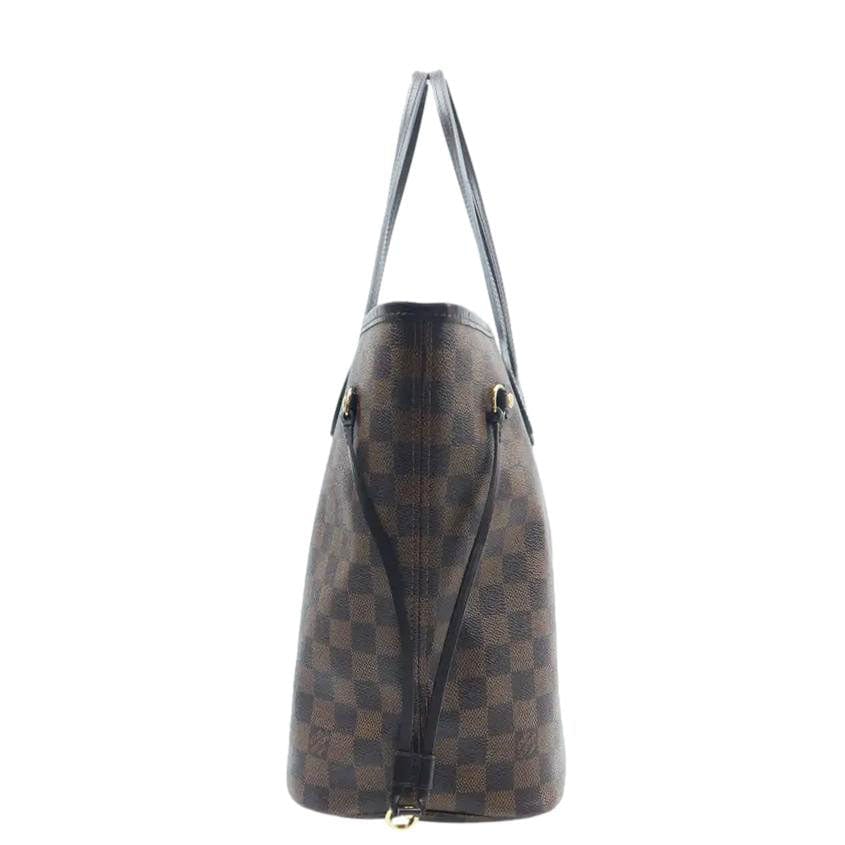 LOUIS VUITTON Neverfull MM Damier Ebene Shoulder Bag Rose ballerine