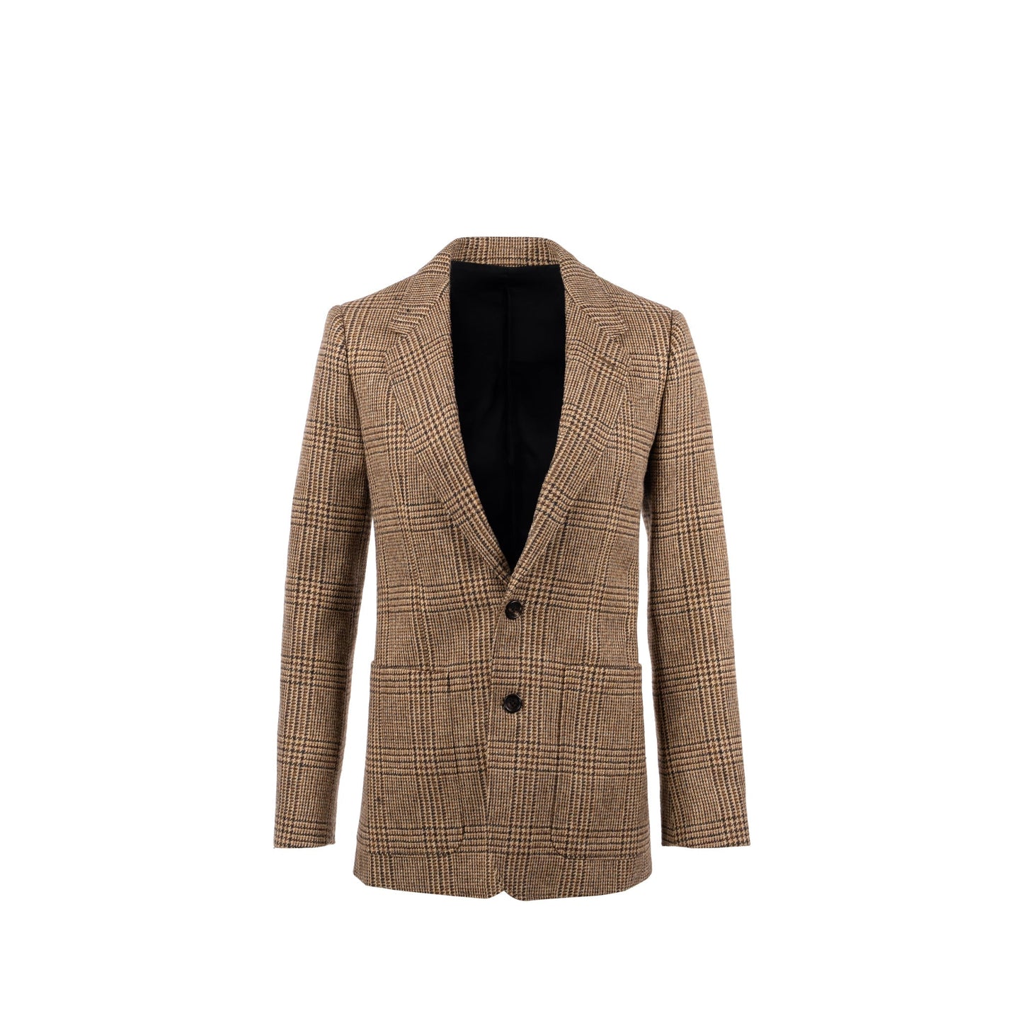 Celine Size Houndstooth Blazer Wool Brown/ Green