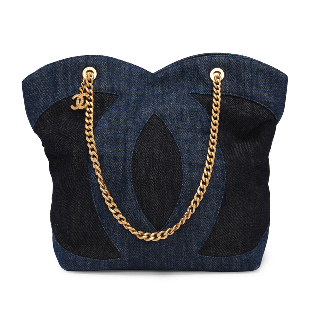 Chanel Two Tone Large CC Shopping Tote Bag - Rovelle Bags