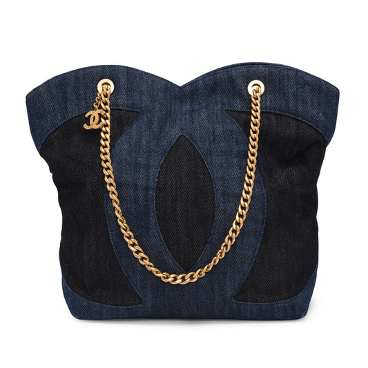 Chanel Two Tone Large CC Shopping Tote Bag - Rovelle Bags
