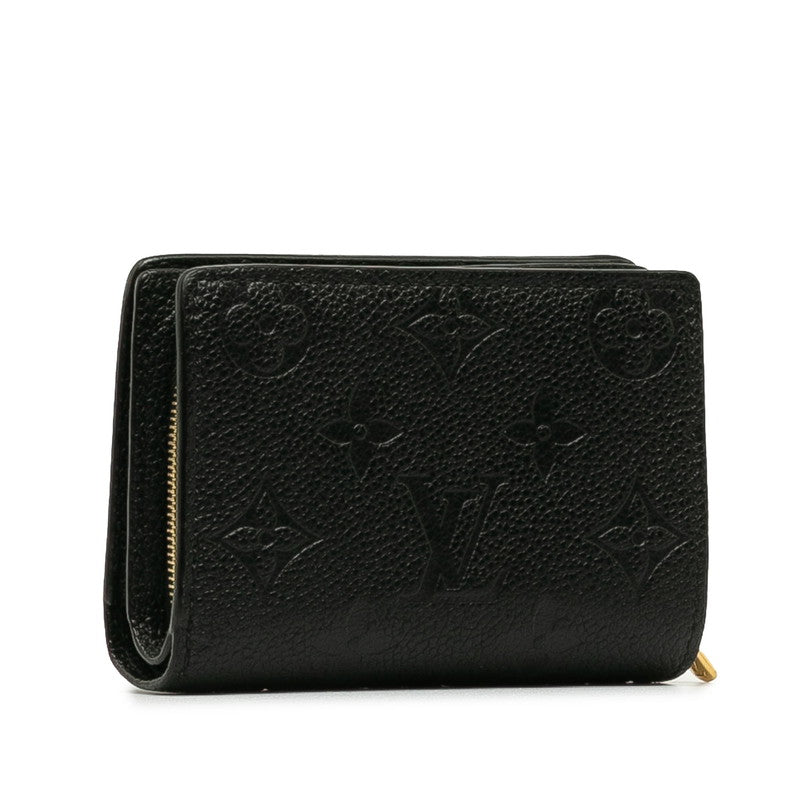 LOUIS VUITTON Louis Vuitton Monogram Amplant M80151 Double Folded Wallet Carf/Leather Noir Black Fold