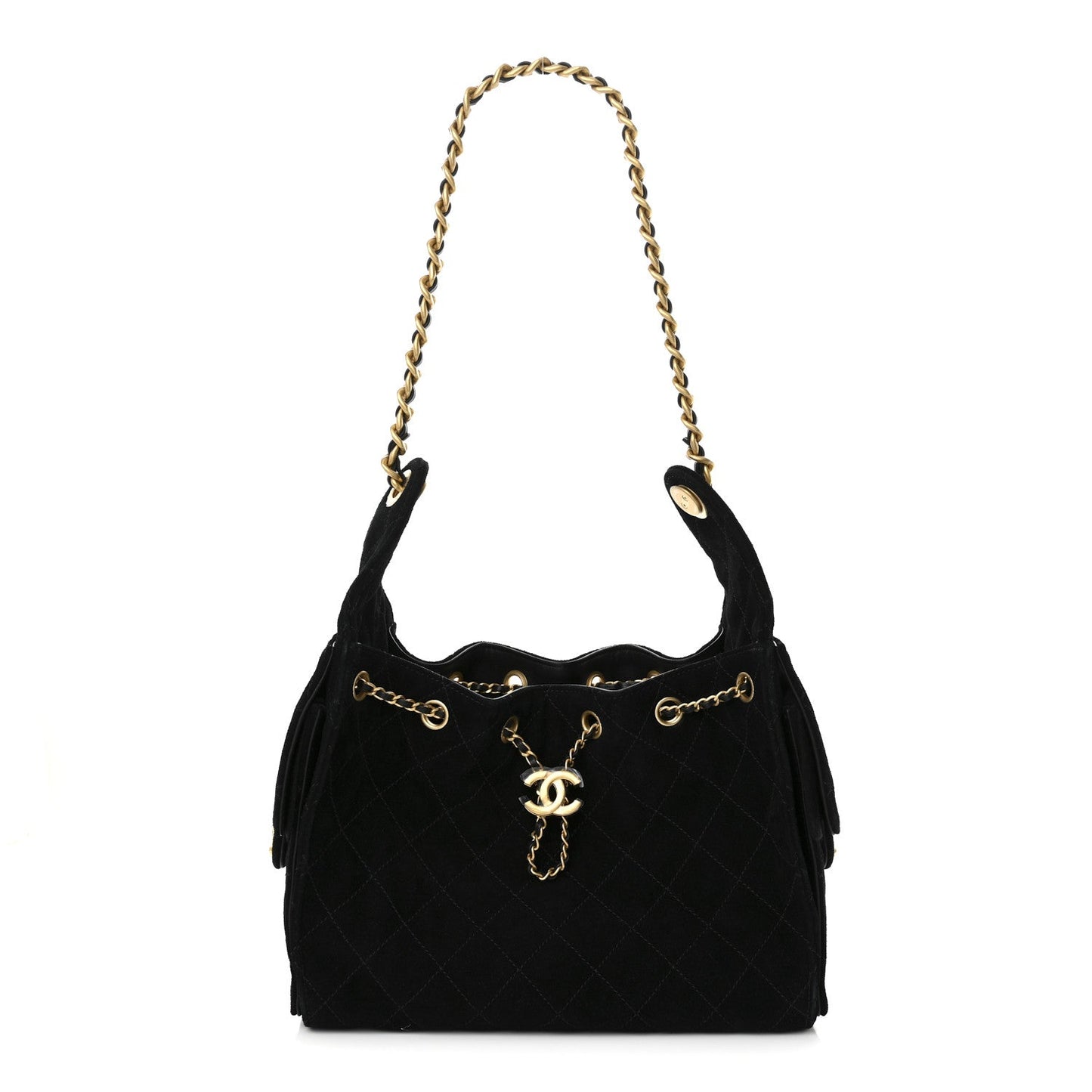 Chanel Suede Quilted Small Chanel 25 Handbag - Rovelle Bags