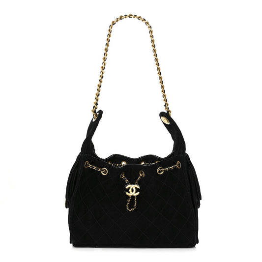 Chanel Suede Quilted Small Chanel 25 Handbag - Rovelle Bags