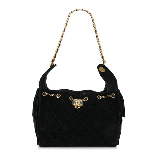 Chanel Suede Quilted Small Chanel 25 Handbag - Rovelle Bags