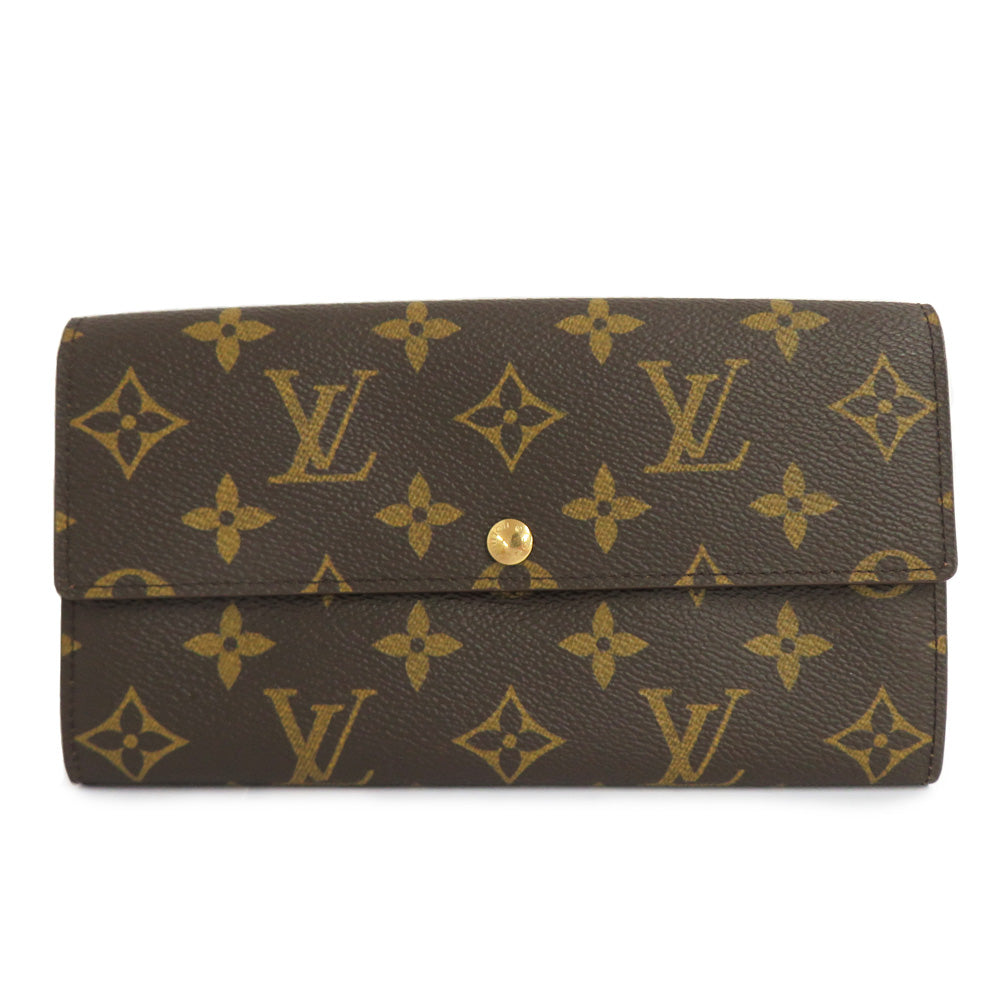 Louis Vuitton M61725 Portemoney Monogram Two Fold Wallet Brown Leather Mens