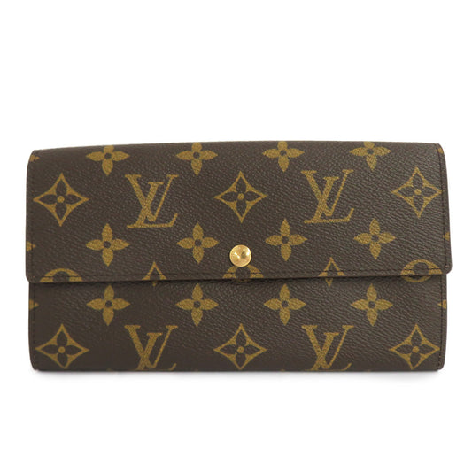 Louis Vuitton M61725 Portemoney Monogram Two Fold Wallet Brown Leather Mens