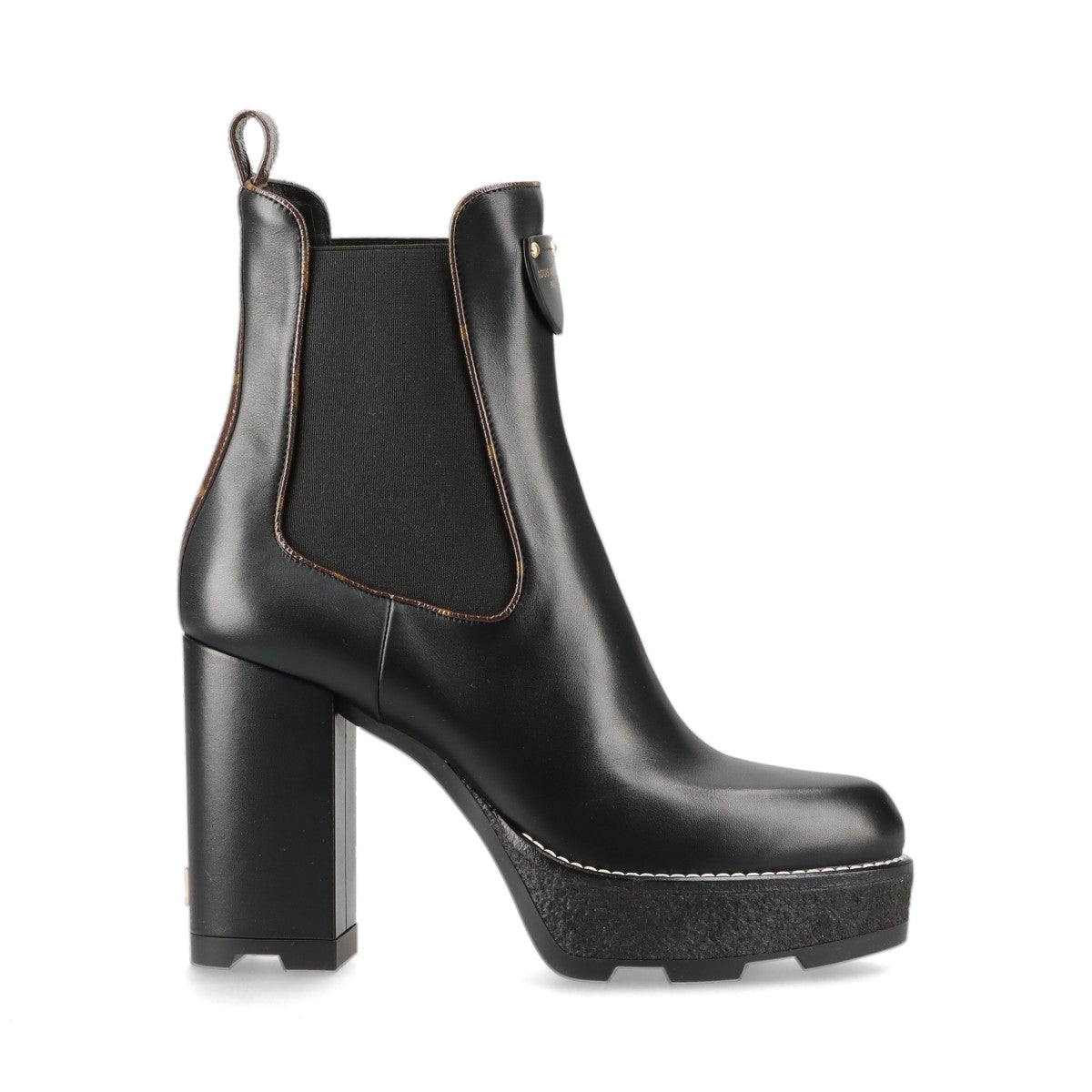Louis Vuitton LV Bubble Line 22 Years Leather Side Shoes 39 Black x Brown LS1212 Monogram