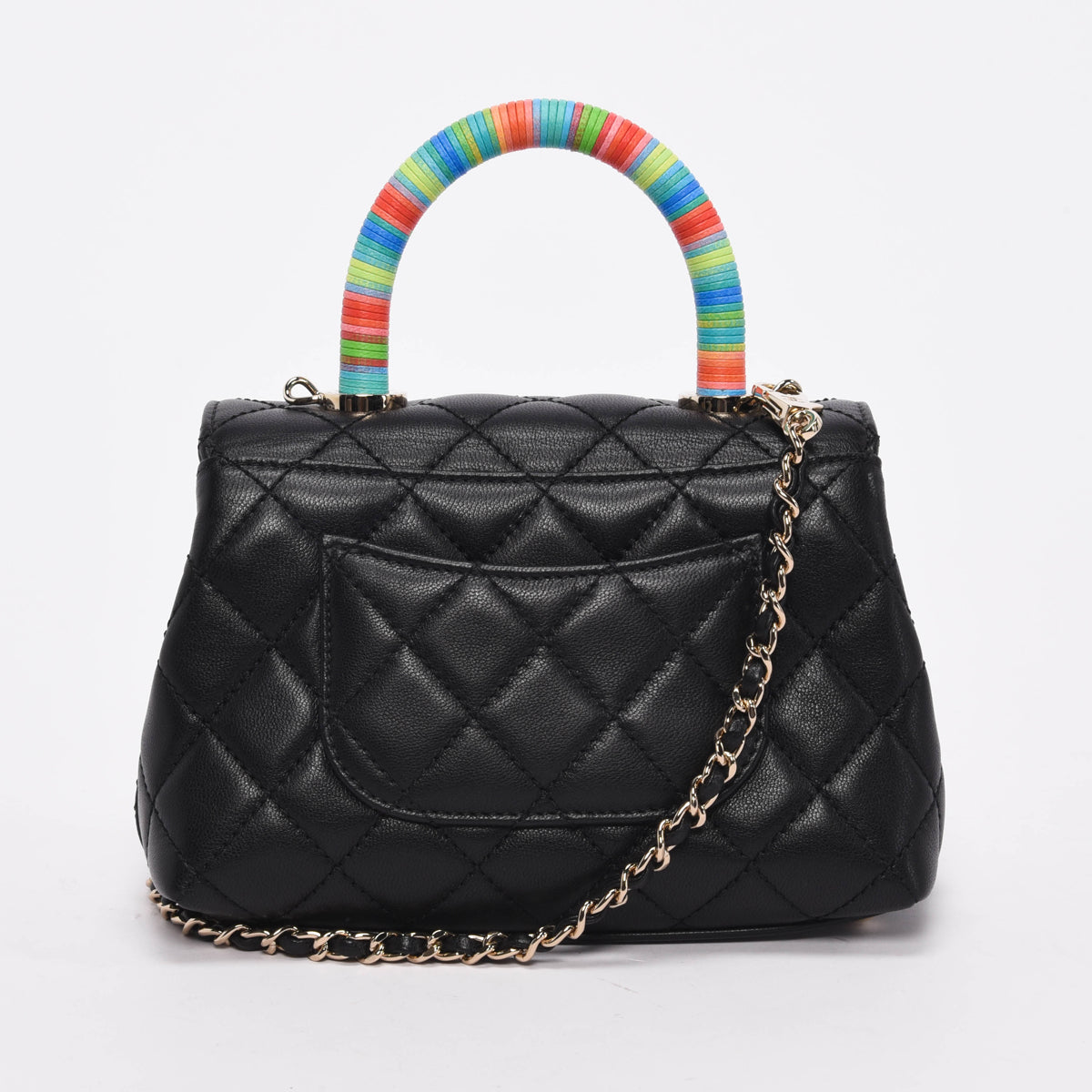 Chanel Black Goatskin Rainbow Extra Mini Handbag - Rovelle Bags
