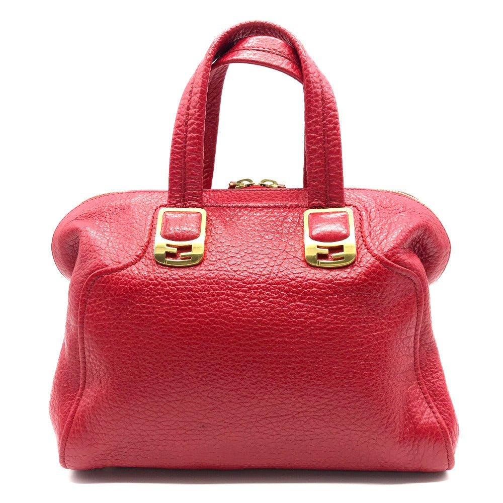 FENDI Handbag 8BL114 leather Red Mini Boston Duffel bag chameleon Women