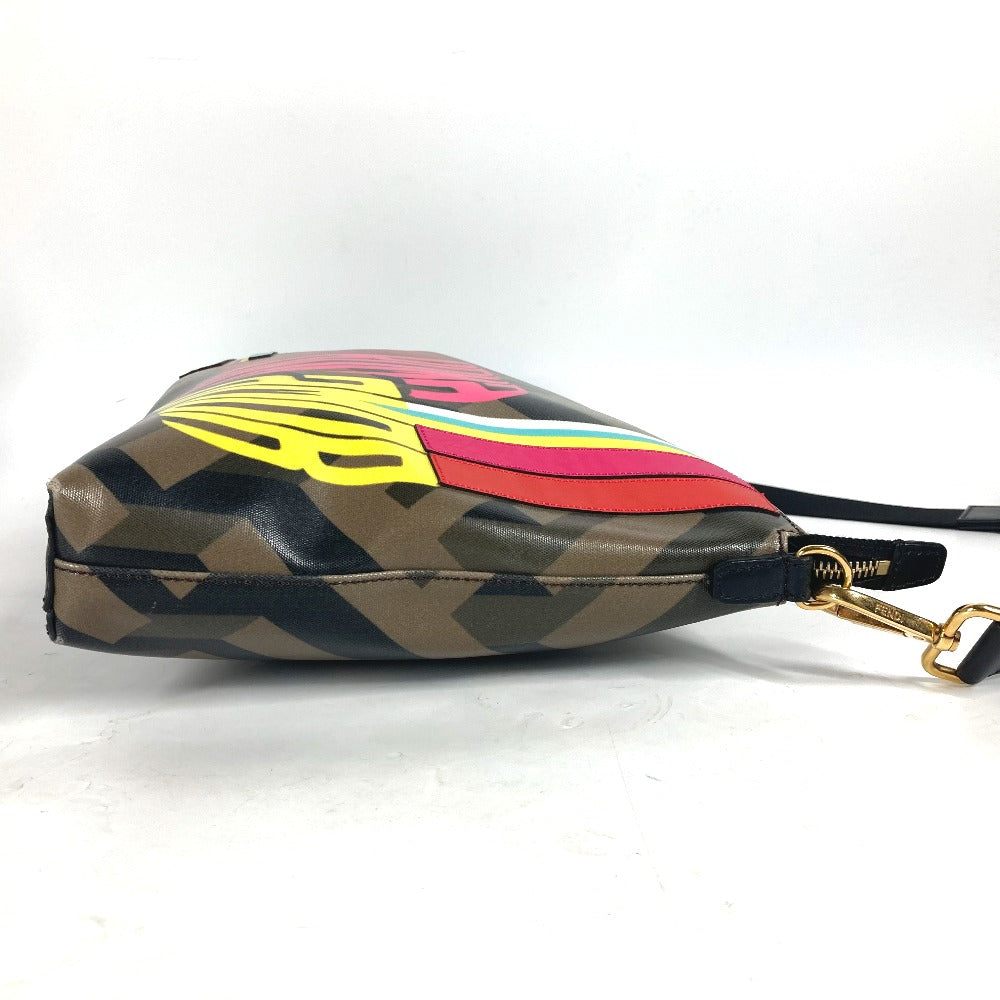 FENDI Shoulder Bag 7VA470 PVC Brown Multicolor logo Women