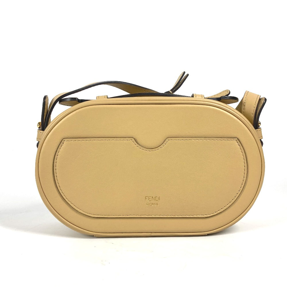 FENDI Shoulder Bag 8BS058 leather beige Pochette Crossbody Camera Case Small Olock Women