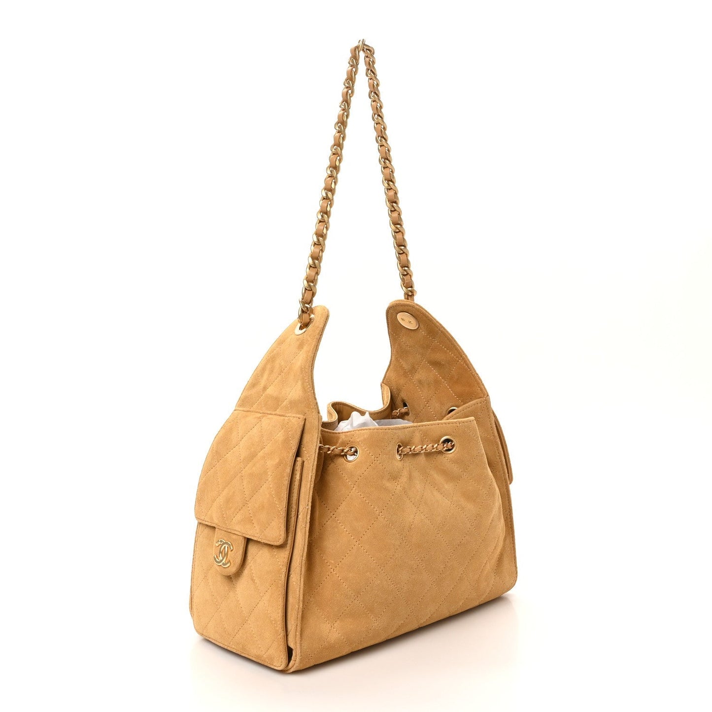 Chanel Suede Quilted Small Chanel 25 Handbag - Rovelle Bags