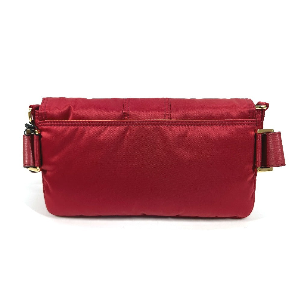 FENDI Shoulder Bag 7VA472 Nylon Red PORTER collaboration Bucket bag