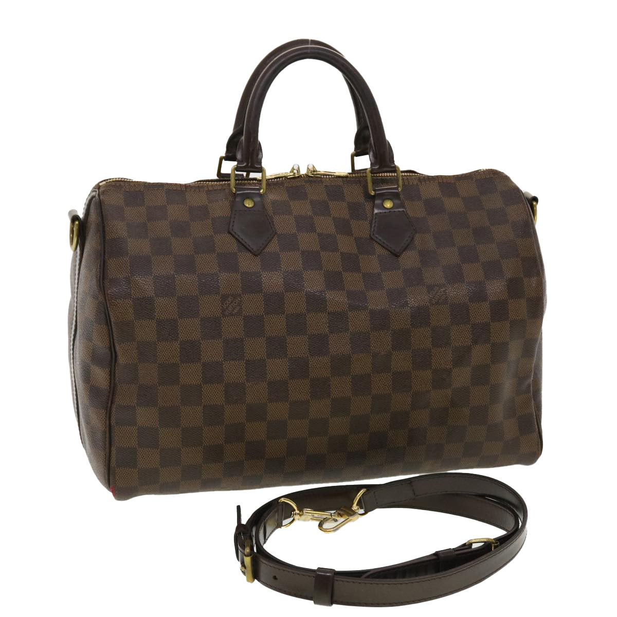 LOUIS VUITTON Damier Ebene Bandouliere 35 Hand Bag N41366 LV 40583