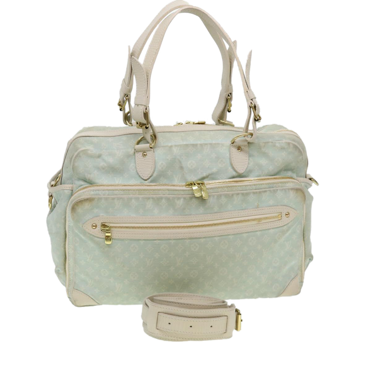 LOUIS VUITTON Monogram Mini Lin Sac Arange Mothers Bag Blue M95256 LV Auth 40602