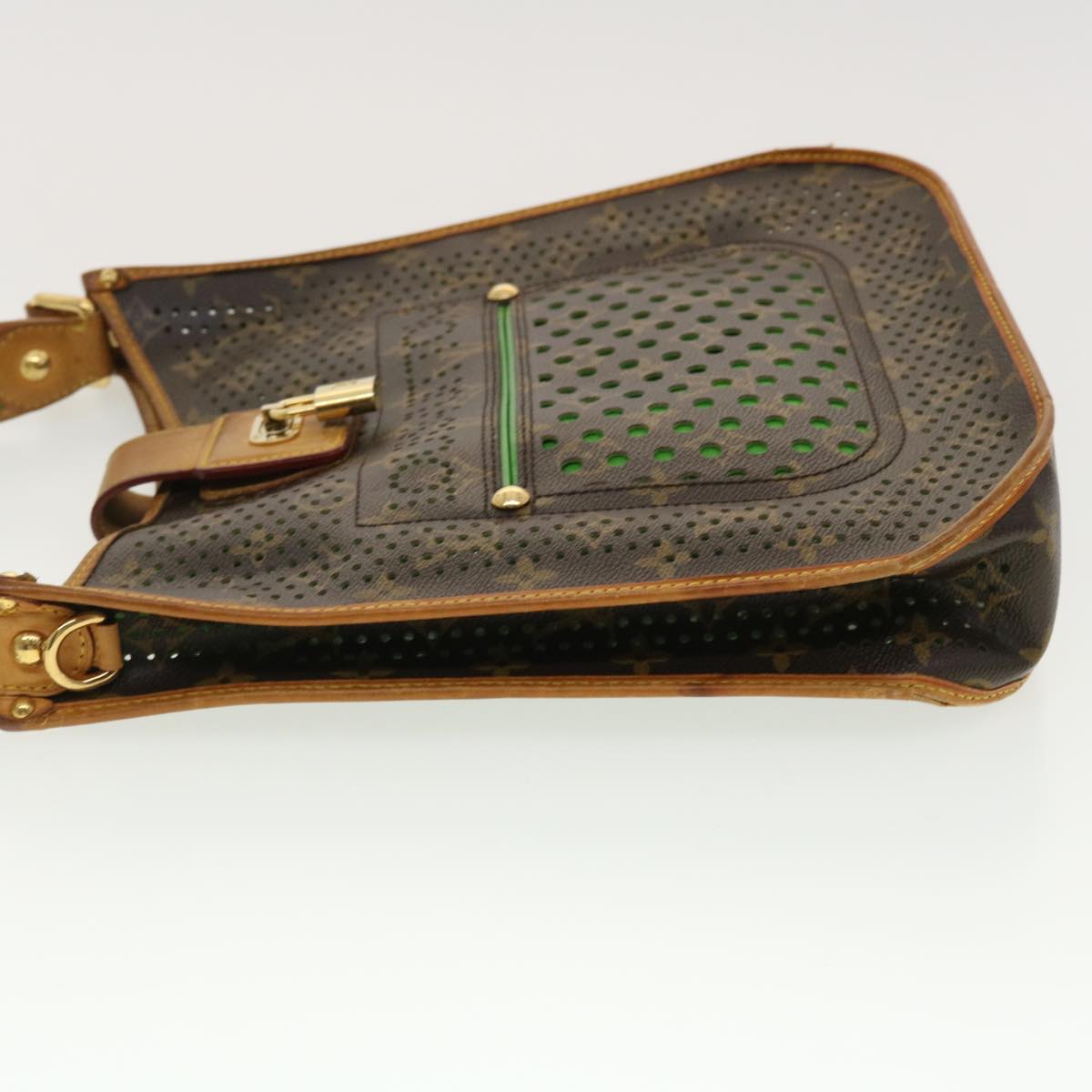 LOUIS VUITTON Monogram Perfo Musette Shoulder Bag Green M95173 LV 40621