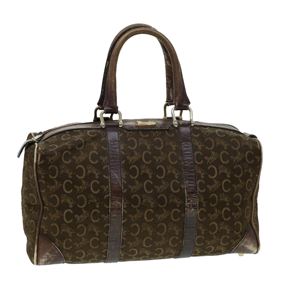 Luxury CELINE C Macadam Canvas Hand Bag Brown 41261