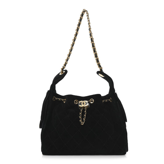 Chanel Suede Quilted Small Chanel 25 Handbag - Rovelle Bags