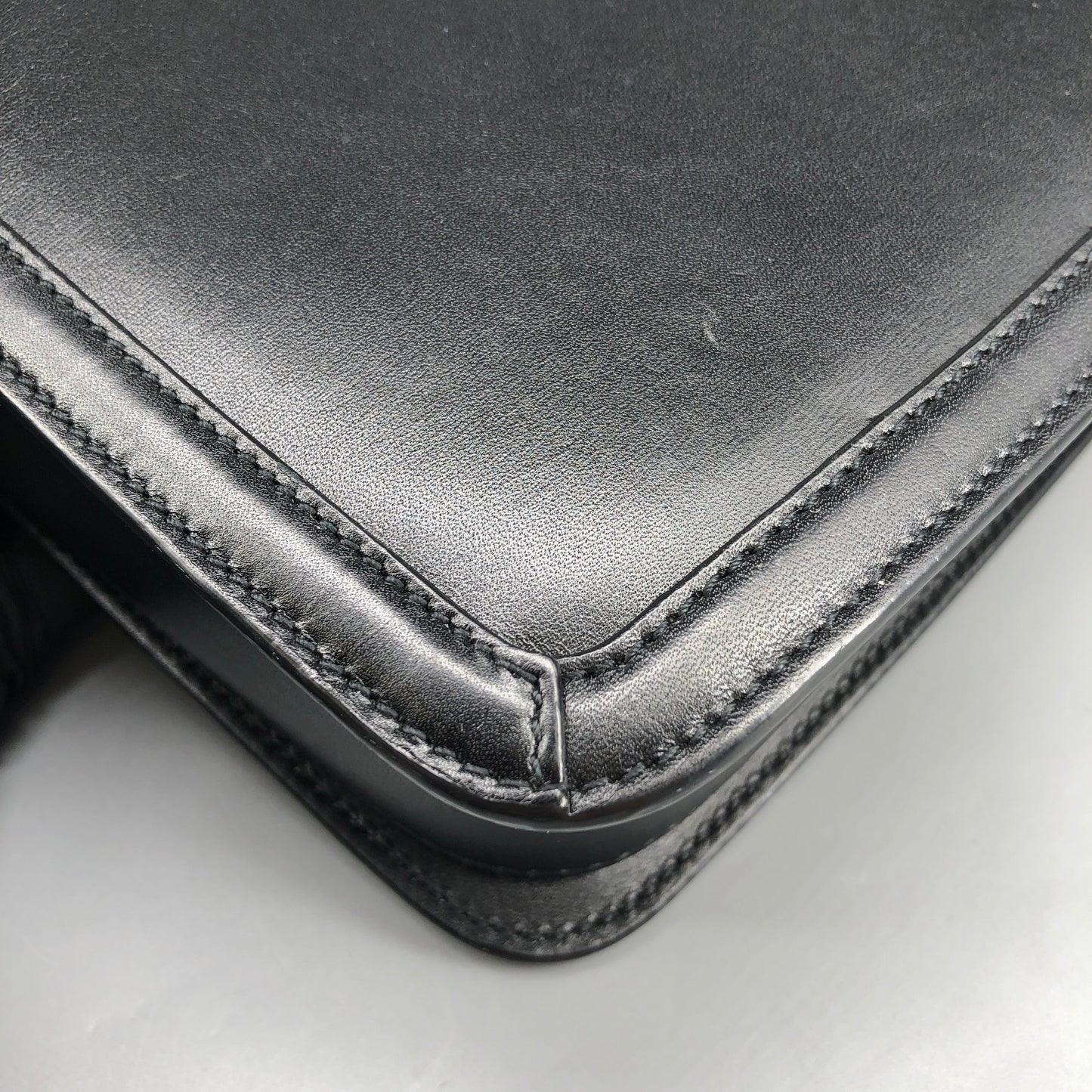 Saint Laurent Box Calfskin Solferino Satchel Bag Black