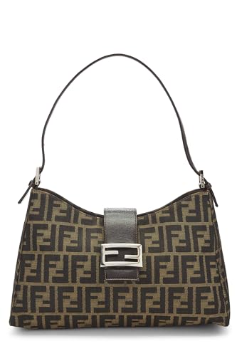 Fendi, Brown Zucca Canvas Shoulder Bag, Brown