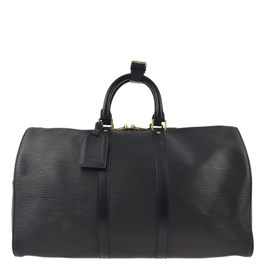 Louis Vuitton 2000 Black Epi Keepall 45 Travel Duffle Handbag M42972