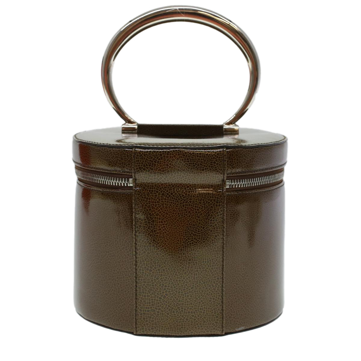 Luxury CELINE Vany Cosmetic Pouch Enamel Khaki 42453A
