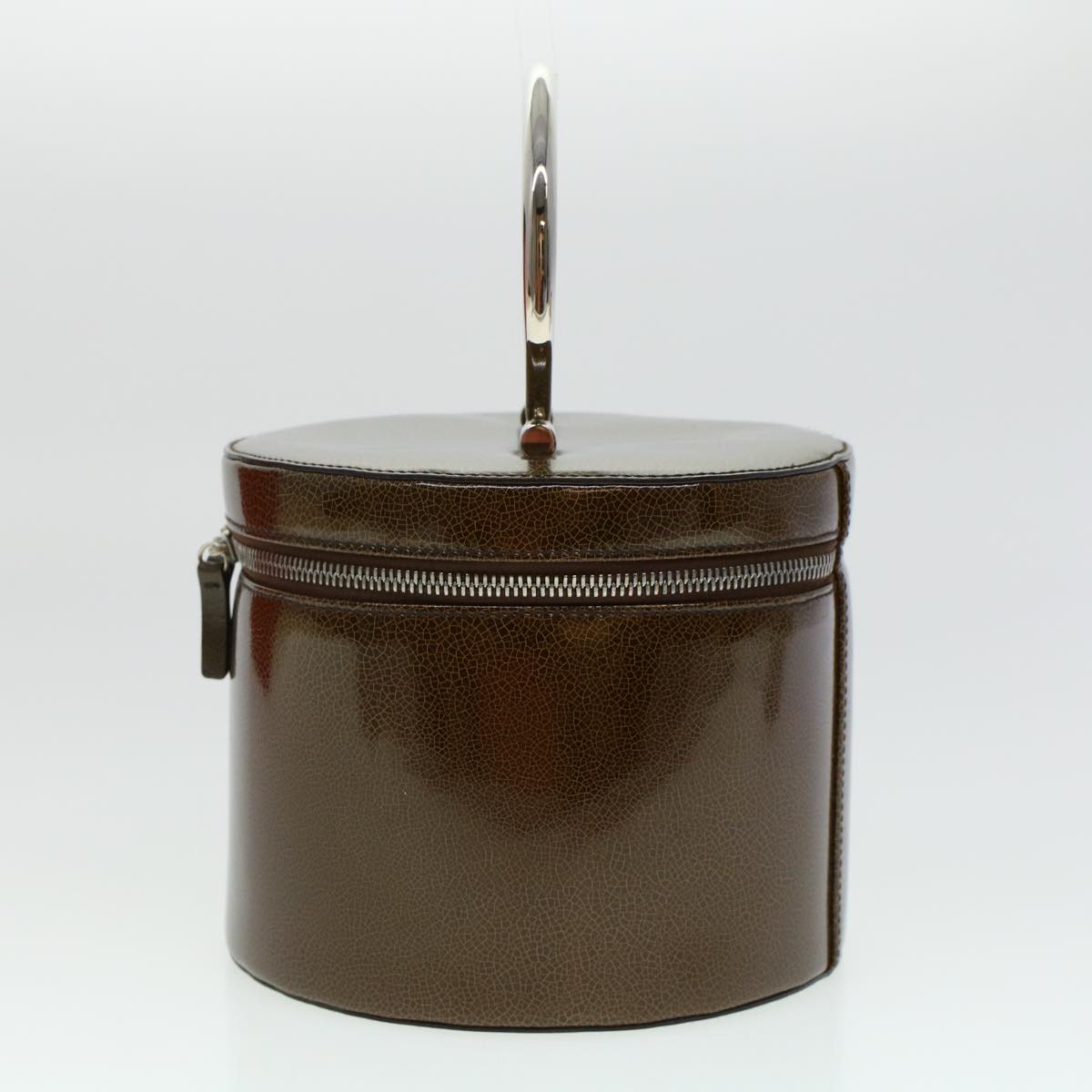 Luxury CELINE Vany Cosmetic Pouch Enamel Khaki 42453A