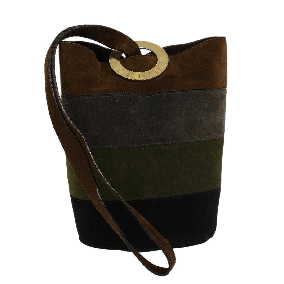 Luxury CELINE Shoulder Bag Suede Brown 43709