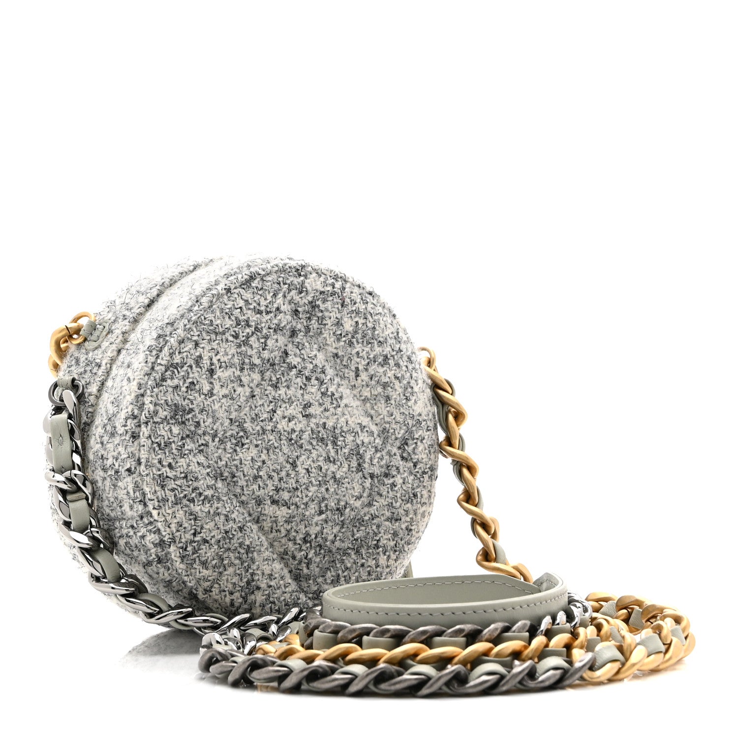 Chanel Wool Tweed Lambskin Quilted Chanel Clutch Bag - Rovelle Bags