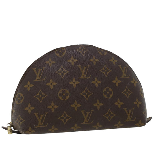 LOUIS VUITTON Monogram Trousse Demi Ronde Cosmetic Pouch M47520 LV Auth 44905