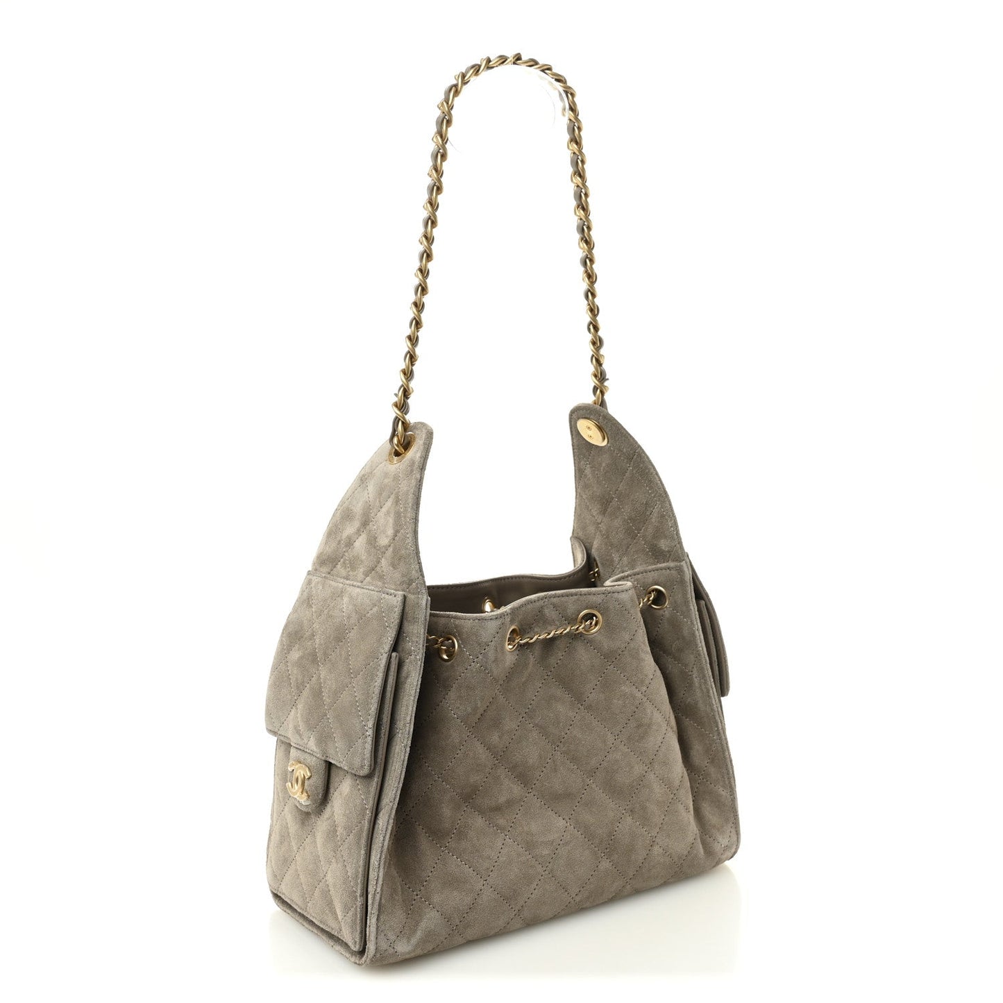 Chanel Suede Quilted Small Chanel 25 Handbag - Rovelle Bags