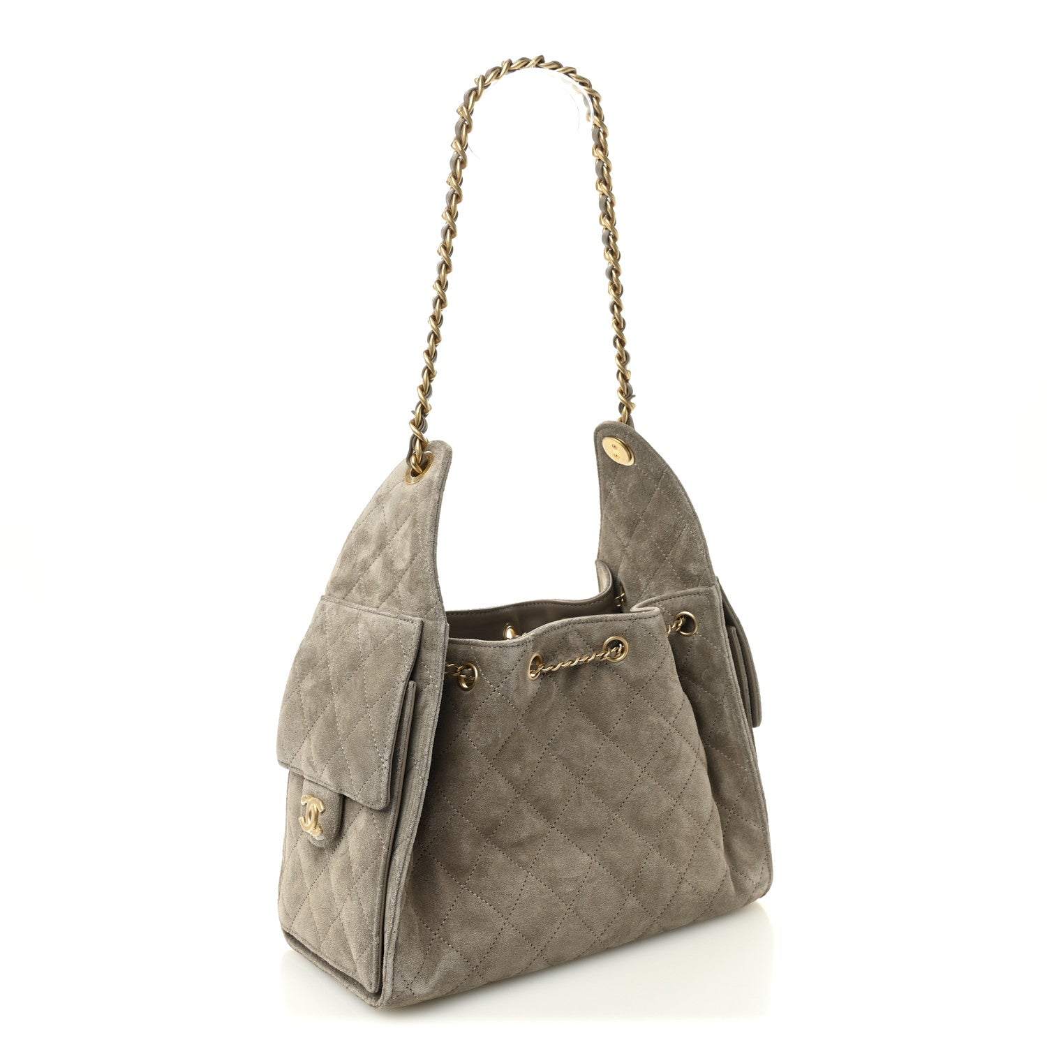 Chanel Suede Quilted Small Chanel 25 Handbag - Rovelle Bags