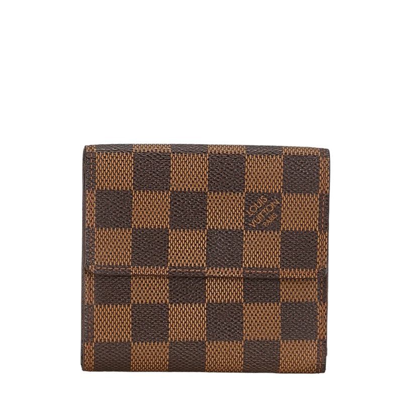 Louis Vuitton Damier Portefolio Double Fold Wallet N61654 Brown PVC Leather Louis Vuitton
