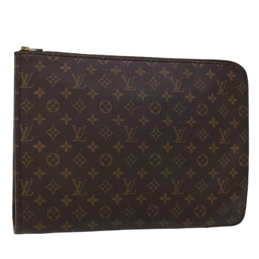 LOUIS VUITTON Monogram Poche Document Briefcase M53400 LV Auth 45107