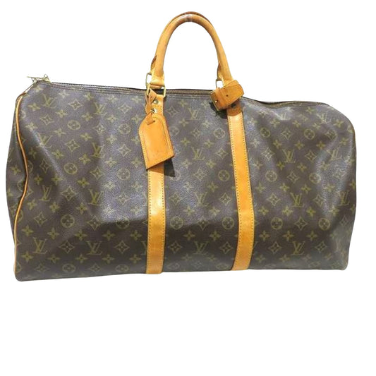 Louis Vuitton Brown Canvas Keepall 55 travel bag